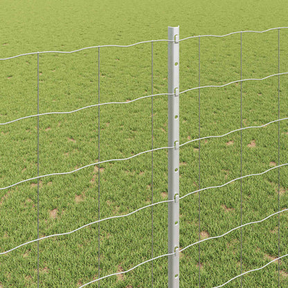 Fence with Posts Silver 1.4 x 10 m Steel