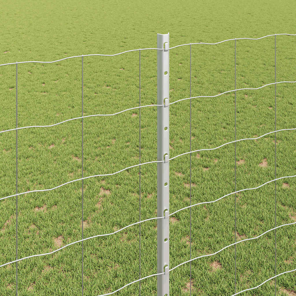 Fence with Posts Silver 1.6 x 10 m Steel