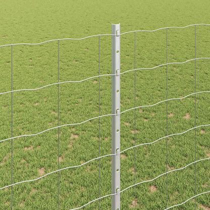 Fence with Posts Silver 1.6 x 10 m Steel