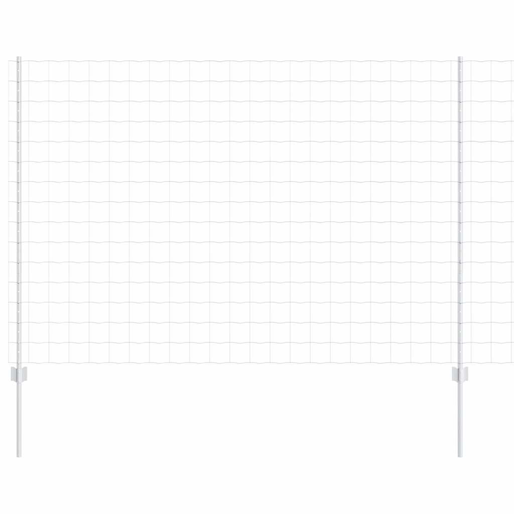Fence with Posts Silver 1.6 x 10 m Steel