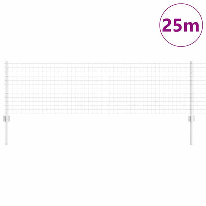 Fence with Posts Silver 0.6 x 25 m Steel