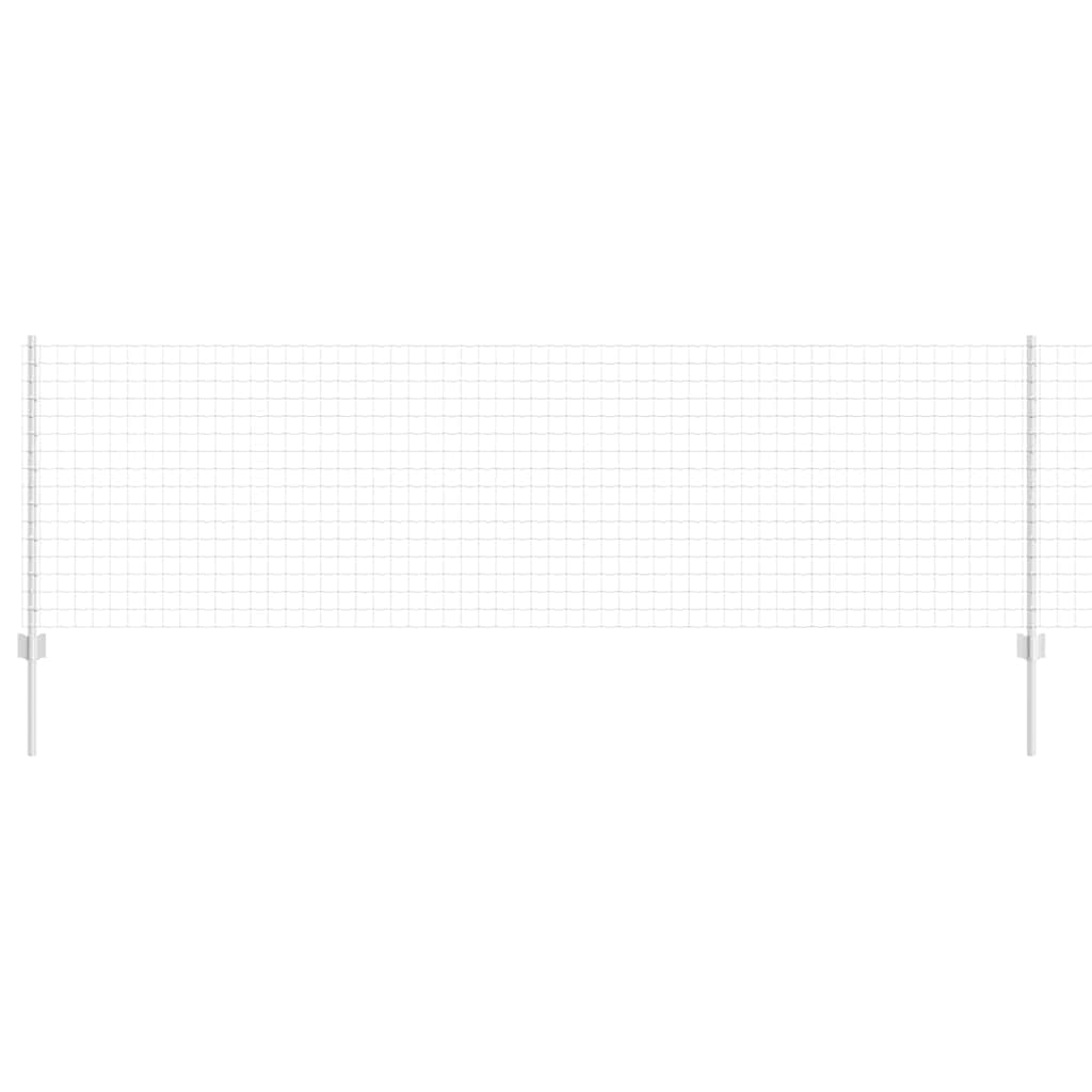 Fence with Posts Silver 0.8 x 25 m Steel