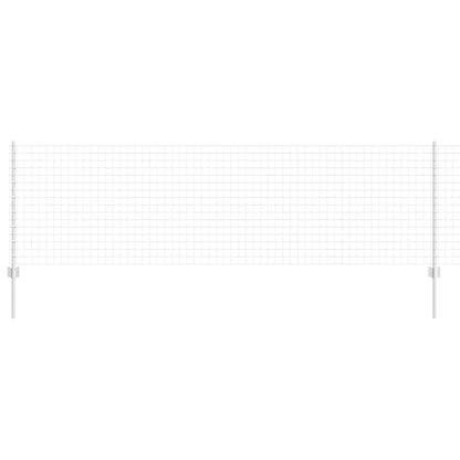 Fence with Posts Silver 0.8 x 25 m Steel
