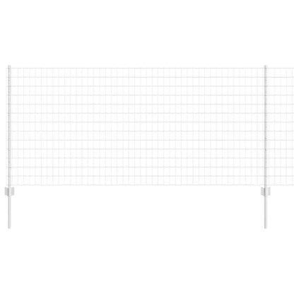 Fence with Posts Silver 1 x 25 m Steel