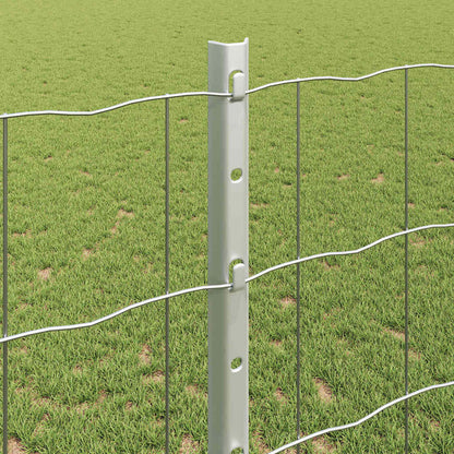 Fence with Posts Silver 1.2 x 25 m Steel
