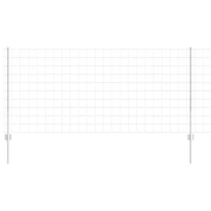Fence with Posts Silver 1 x 25 m Steel