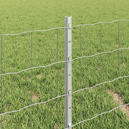 Fence with Posts Silver 0.4 x 50 m Steel