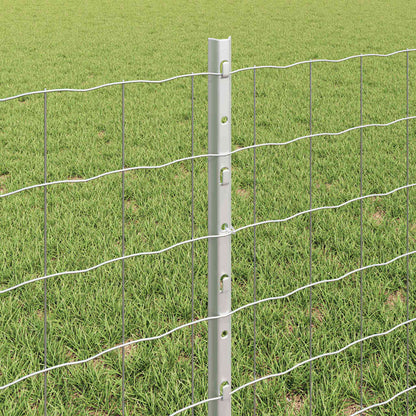Fence with Posts Silver 0.6 x 10 m Steel