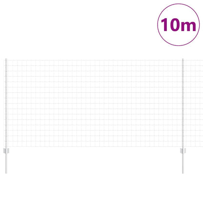 Fence with Posts Silver 1.2 x 10 m Steel