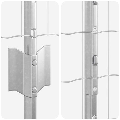 Fence with Posts Silver 1.5 x 10 m Steel