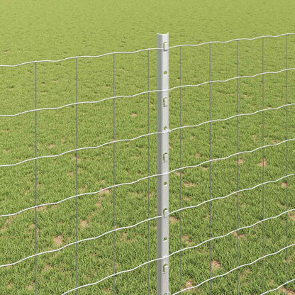 Fence with Posts Silver 1.5 x 10 m Steel