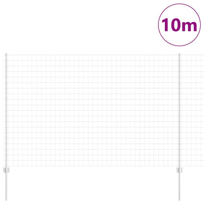 Fence with Posts Silver 1.5 x 10 m Steel