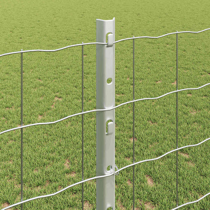 Fence with Posts Silver 1.2 x 25 m Steel