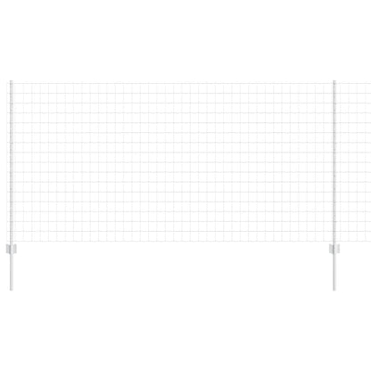 Fence with Posts Silver 1.2 x 25 m Steel