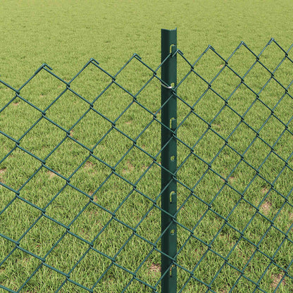 Fence with Posts Green 0.8 x 10 m Steel