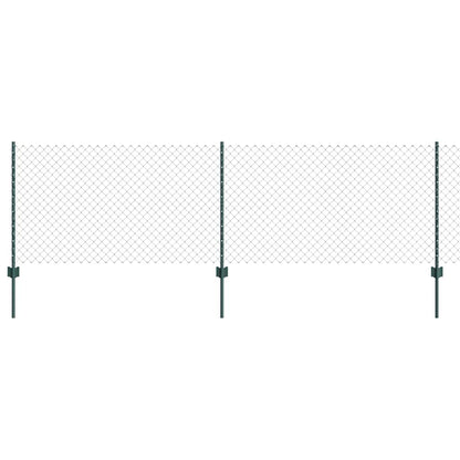 Fence with Posts Green 0.8 x 10 m Steel