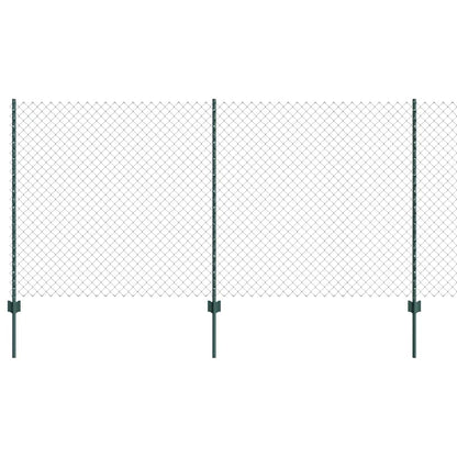 Fence with Posts Green 1.2 x 10 m Steel
