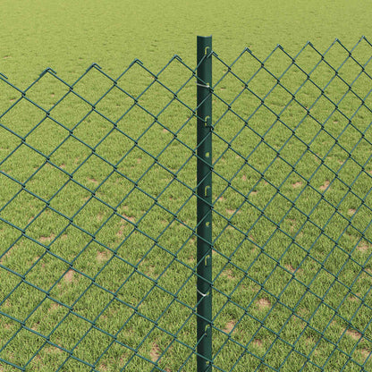 Fence with Posts Green 1.4 x 10 m Steel