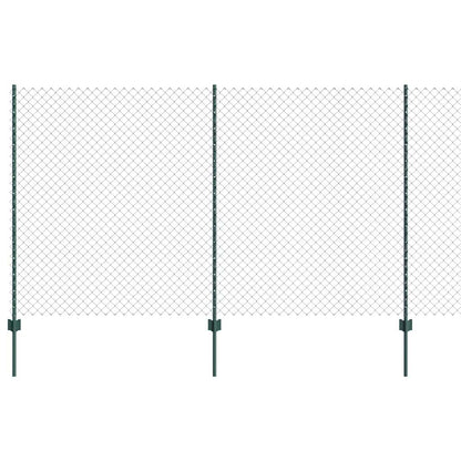 Fence with Posts Green 1.4 x 10 m Steel