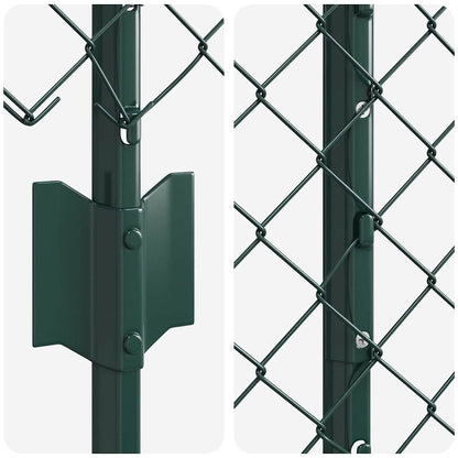 Fence with Posts Green 1.5 x 10 m Steel