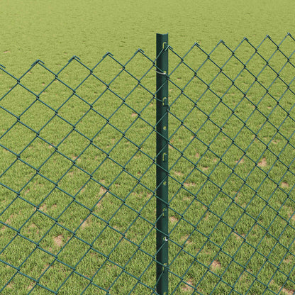 Fence with Posts Green 1.5 x 10 m Steel