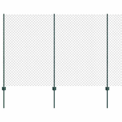 Fence with Posts Green 1.5 x 10 m Steel
