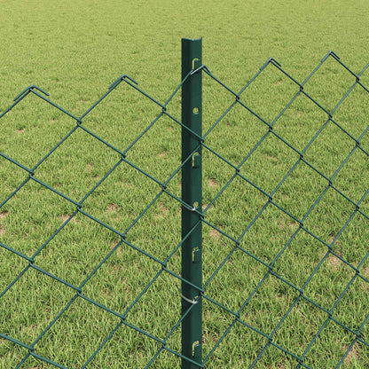 Fence with Posts Green 0.8 x 10 m Steel