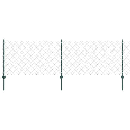 Fence with Posts Green 0.8 x 10 m Steel