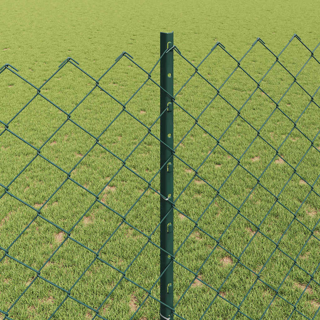 Fence with Posts Green 1.4 x 10 m Steel