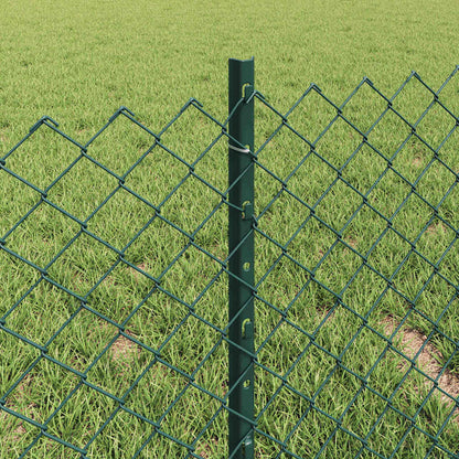 Fence with Posts Green 0.4 x 25 m Steel