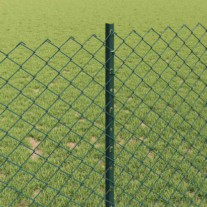 Fence with Posts Green 1 x 25 m Steel