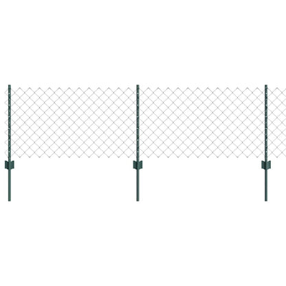 Fence with Posts Green 0.6 x 25 m Steel