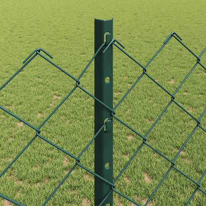 Fence with Posts Green 1.2 x 25 m Steel