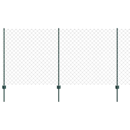 Fence with Posts Green 1.2 x 25 m Steel