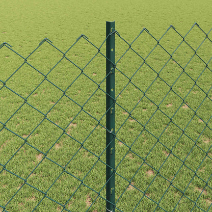 Fence with Posts Green 1.4 x 25 m Steel