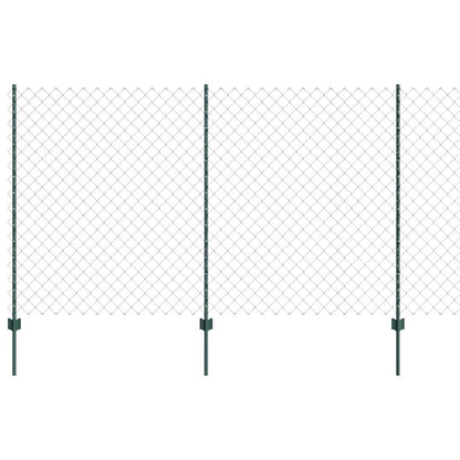 Fence with Posts Green 1.4 x 25 m Steel