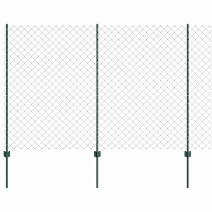 Fence with Posts Green 1.6 x 25 m Steel