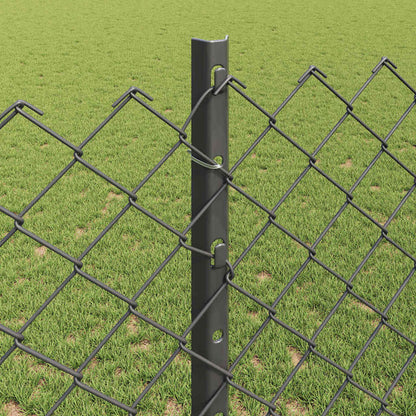 Fence with Posts Grey 1.2 x 10 m Steel