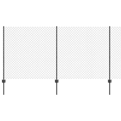 Fence with Posts Grey 1.2 x 10 m Steel