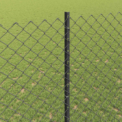 Fence with Posts Grey 1.4 x 10 m Steel