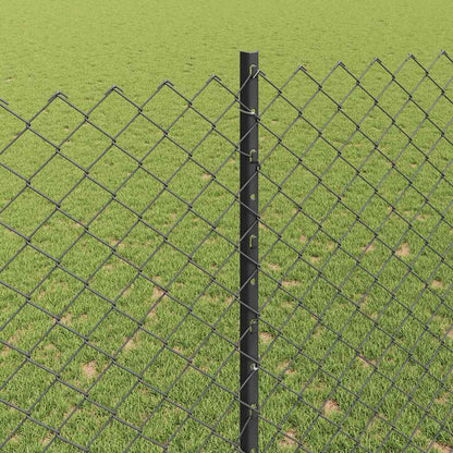 Fence with Posts Grey 1.6 x 10 m Steel