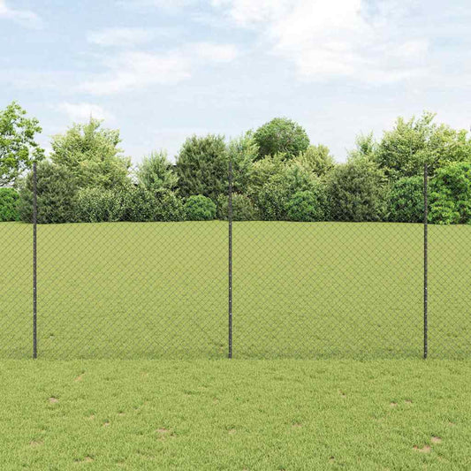 Fence with Posts Grey 1.6 x 10 m Steel