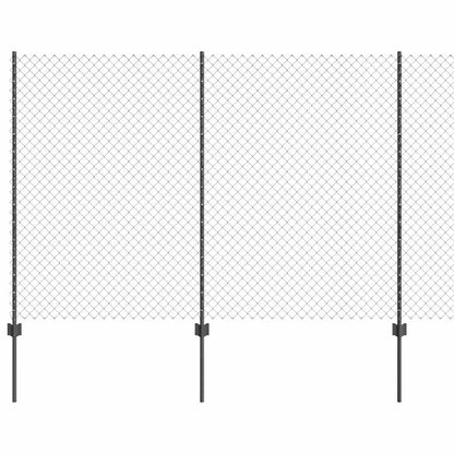 Fence with Posts Grey 1.6 x 10 m Steel