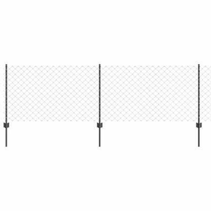 Fence with Posts Grey 0.8 x 10 m Steel