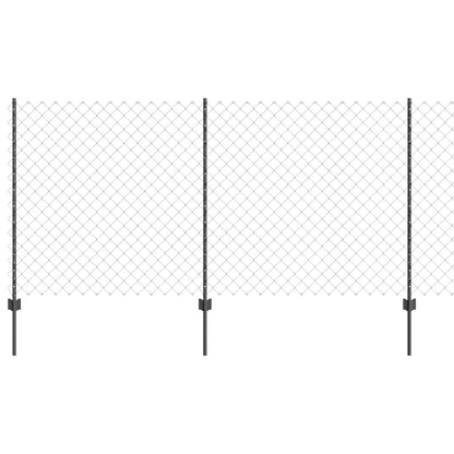 Fence with Posts Grey 1.2 x 10 m Steel