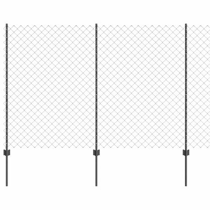 Fence with Posts Grey 1.5 x 10 m Steel
