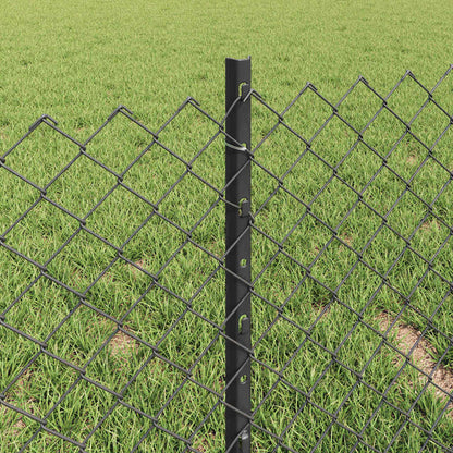 Fence with Posts Grey 0.4 x 25 m Steel