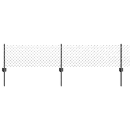 Fence with Posts Grey 0.4 x 25 m Steel