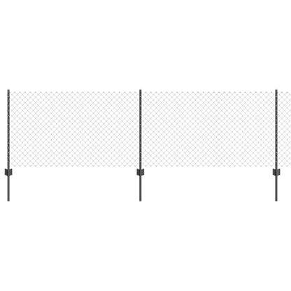 Fence with Posts Grey 0.8 x 25 m Steel