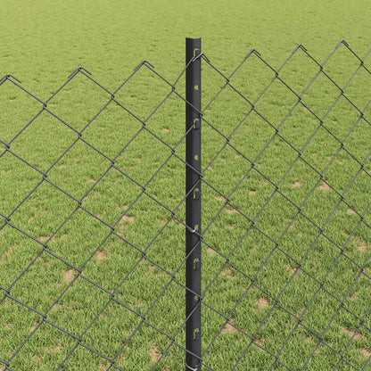 Fence with Posts Grey 1.4 x 25 m Steel